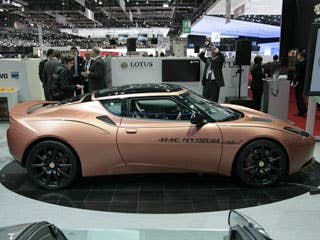 The Lotus Evora 414E Hybrid is a concept that could see production in two-to-three years. Unlike the Toyota Prius which can run on its gas engine or its electric motor independently, the Evora 414E runs on batteries (for up to 35 miles) before a 47-hp three-cylinder engine turns on to recharge those batteries. There are actually two electric motors in the 414E, producing 408 horsepower and 590 pound-feet of torque. One cool feature that will aid pedestrian safety is the new Lotus HALOsonic Internal and External Electronic Sound Synthesis system to help the nearly silent Evora sound like a "real" car.Read MoreDetroit Auto ShowLA Auto ShowPorsche 918 Hybrid ConceptLotus Evora 414E Hybrid Photos