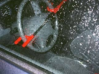 A significant portion of vehicles are broken into with the intent of stealing the vehicle itself, so combining several visible simple, inexpensive physical theft deterrents like steering wheel locks (The Club), steering column collars, or brake pedal locks may discourage the would-be thief from breaking in and trying.Research Car SafetyCar Safety Hub