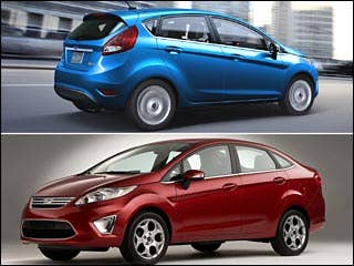 Base Price: $13,320 This subcompact, available as either a sedan or hatchback, is slated for a summer arrival. Fiesta boasts highway fuel economy of 40 mpg, reflecting Ford’s “global design” philosophy of selling the same vehicles here as in Europe and elsewhere. Both the sedan and the hatchback will get power from a 119-hp, 1.6-liter four-cylinder engine, which can be hitched to either the PowerShift six-speed automatic or a conventional five-speed manual transmission. Features will include push-button start and Sync, the onboard, voice-activated communications and entertainment system.Research the 2011 Ford Fiesta2011 Ford Fiesta Overview2011 Ford Fiesta PicturesFree 2011 Ford Fiesta Price Quote