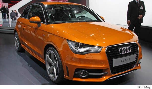 2011 Audi A1 1.4 TFSI Despite the success of the Mini Cooper and America's newfound love of hatchbacks, Audi continues to deny us the all-new A1. Packing a 1.4-liter TFSI (read: both turbo and supercharged) inline four-cylinder engine, the A1 puts out 185 horsepower and 185 pound-feet of torque, sends it to the front wheels through a seven-speed S tronic gearbox and can sprint to 60 in 6.9 seconds on its way to a top speed of 141 mph.