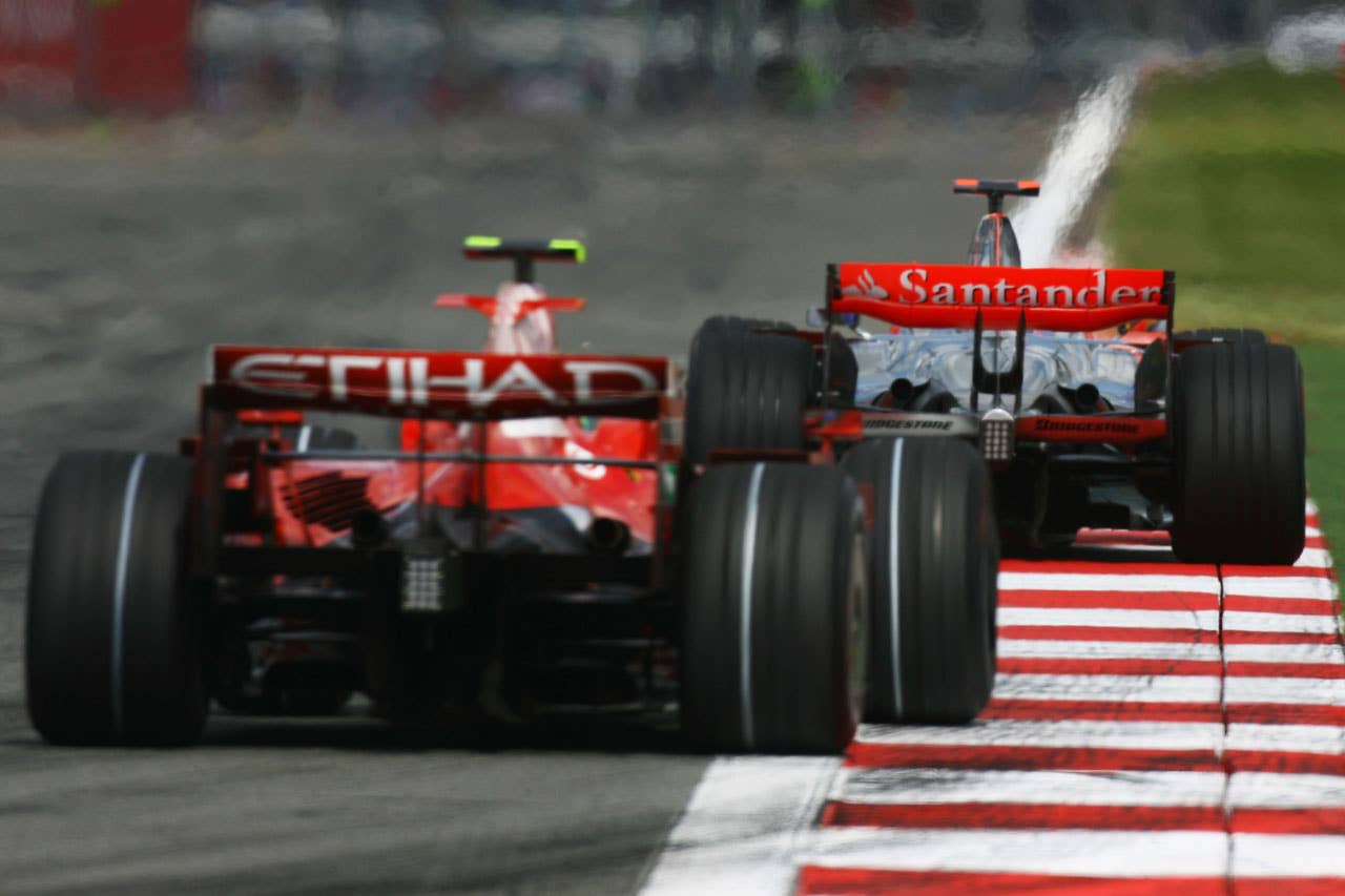 ISTANBUL, TURKEY - MAY 11: Lewis Hamilton of Great Britain and McLaren Mercedes leads from Felipe Massa of Brazil and Ferrari during the Turkish Formula One Grand Prix at Istanbul Park on May 11, 2008, in Istanbul, Turkey. (Photo by Mark Thompson/Getty Images)