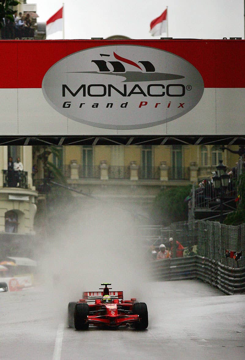 Ferrari Brazilian's driver Felipe Massa drives at the Monaco racetrack on May 25, 2008 in Monte Carlo, during the Monaco Formula One Grand Prix. McLaren Mercedes' British driver Lewis Hamilton won the race ahead of BMW Sauber's Polish driver Robert Kubica and Ferrari Brazilian's driver Felipe Massa. AFP PHOTO / ERIC ESTRADE (Photo credit should read ERIC ESTRADE/AFP/Getty Images)