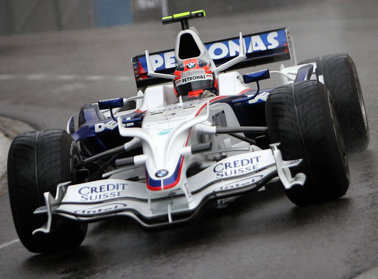 BMW Sauber's Polish driver Robert Kubica drives at the Monaco racetrack on May 25, 2008 in Monte Carlo, during the Monaco Formula One Grand Prix. McLaren Mercedes' British driver Lewis Hamilton won the race ahead of BMW Sauber's Polish driver Robert Kubica and Ferrari Brazilian's driver Felipe Massa. AFP PHOTO / ERIC ESTRADE (Photo credit should read ERIC ESTRADE/AFP/Getty Images)