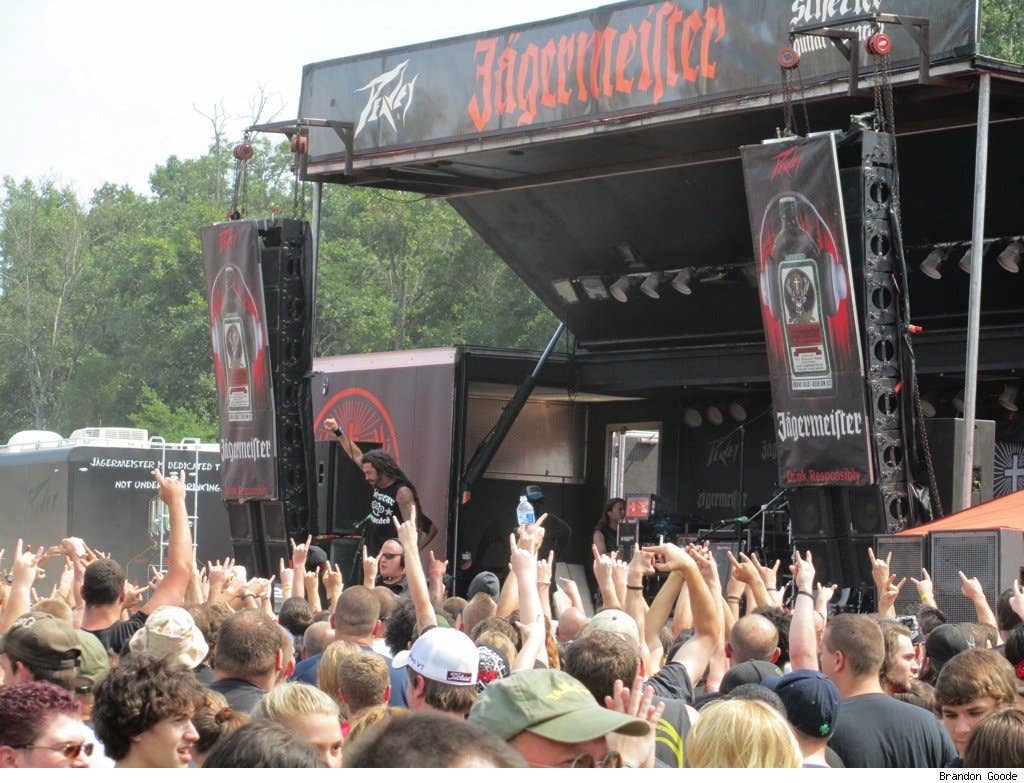 Shot of Shadows Fall ripping up Mayhem fest 2010.