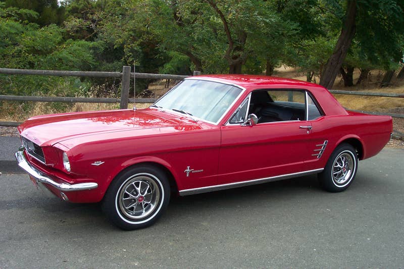 1966 FORD MUSTANG COUPE, Red, 289 V8: $21,450.00
