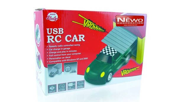 USB Remote-Controlled Race Car Price: $14.95  For the person with the boring desk job, this USB Remote-Controlled Race Car is the way to go. Using a“steering wheel” on the computer screen, the car can be moved in six directions and up to three feet from its USB-connected “garage” around your desk. It even comes complete with a little horn to honk.  We know how hard it can be to sit through those 10-hour days, day-dreaming about cars, tech and transportation. The USB Remote-Controlled Race Car can help get you through it by providing at least a small glimpse of what you would really rather be doing.
