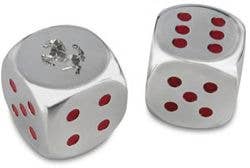 It's tough to think of a better way to design dice. Six sides, six pips. Done. Oh, but they're missing that little something. A prancing stallion! Of course! That little high-performance pony makes everything better and adds that little touch of class that says, "No matter what I roll, I'll still have more money than you."
