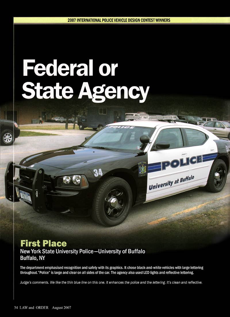 SUNY Buffalo's first place cruiser in the Federal and State agency category