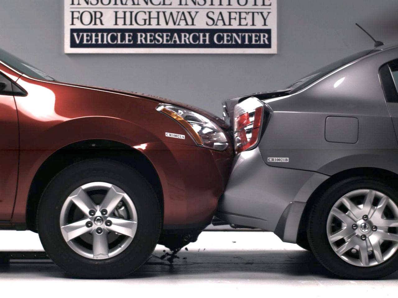 IIHS Small Car Bumper Damages. Nissan Sentra and Nissan Rogue