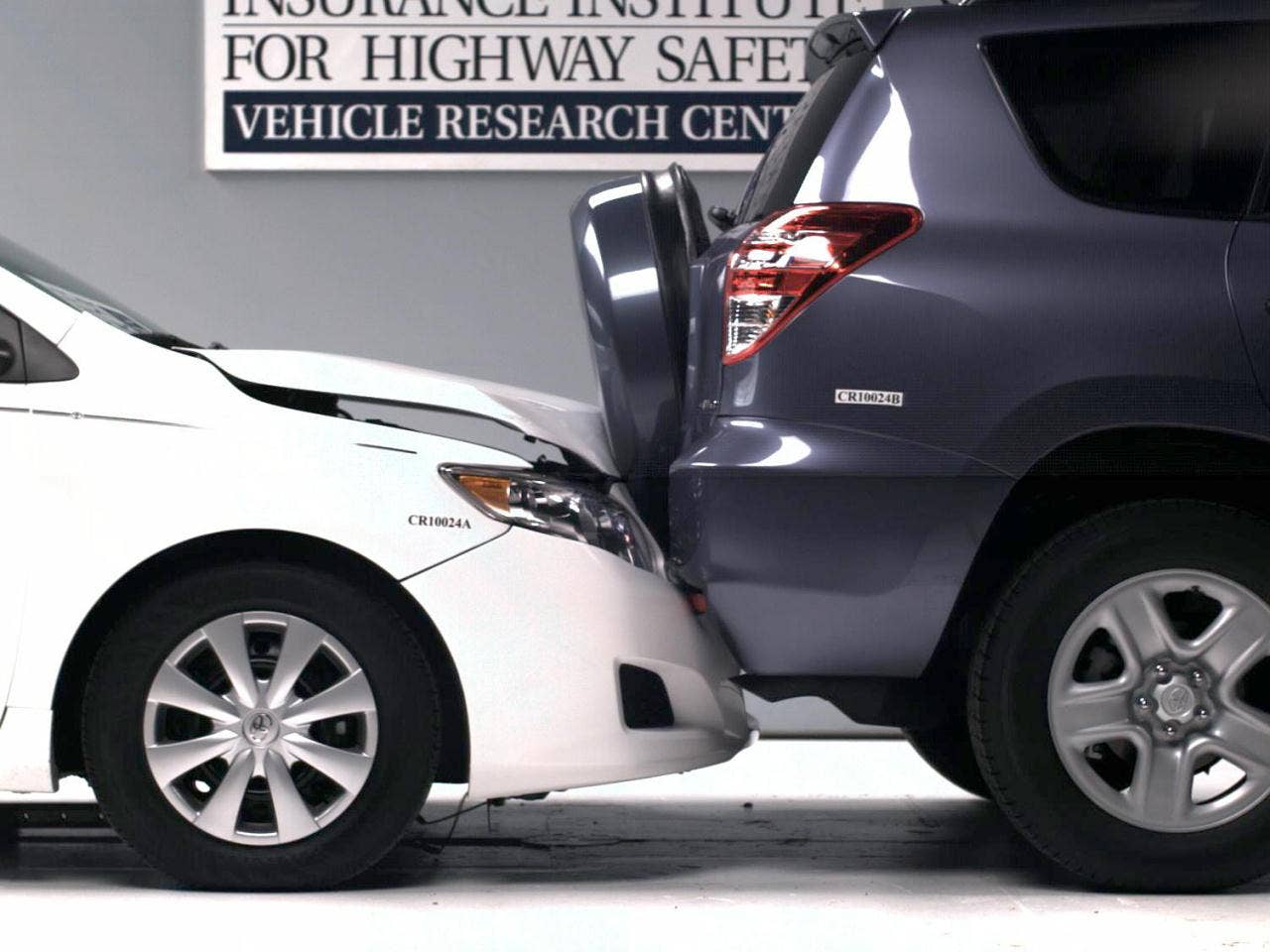 IIHS Small Car Bumper Damages. Toyota Corolla and Toyota RAV4
