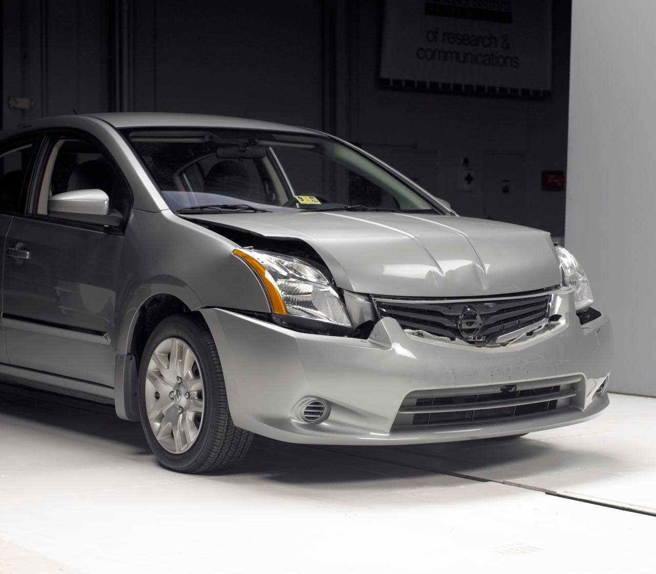 IIHS Small Car Bumper Damages. Nissan Sentra