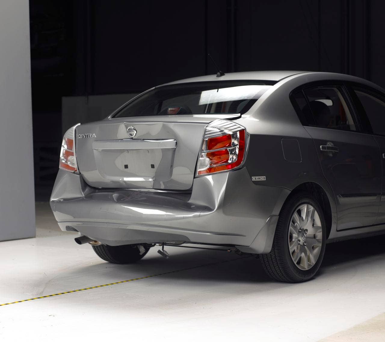 IIHS Small Car Bumper Damages. Nissan Sentra