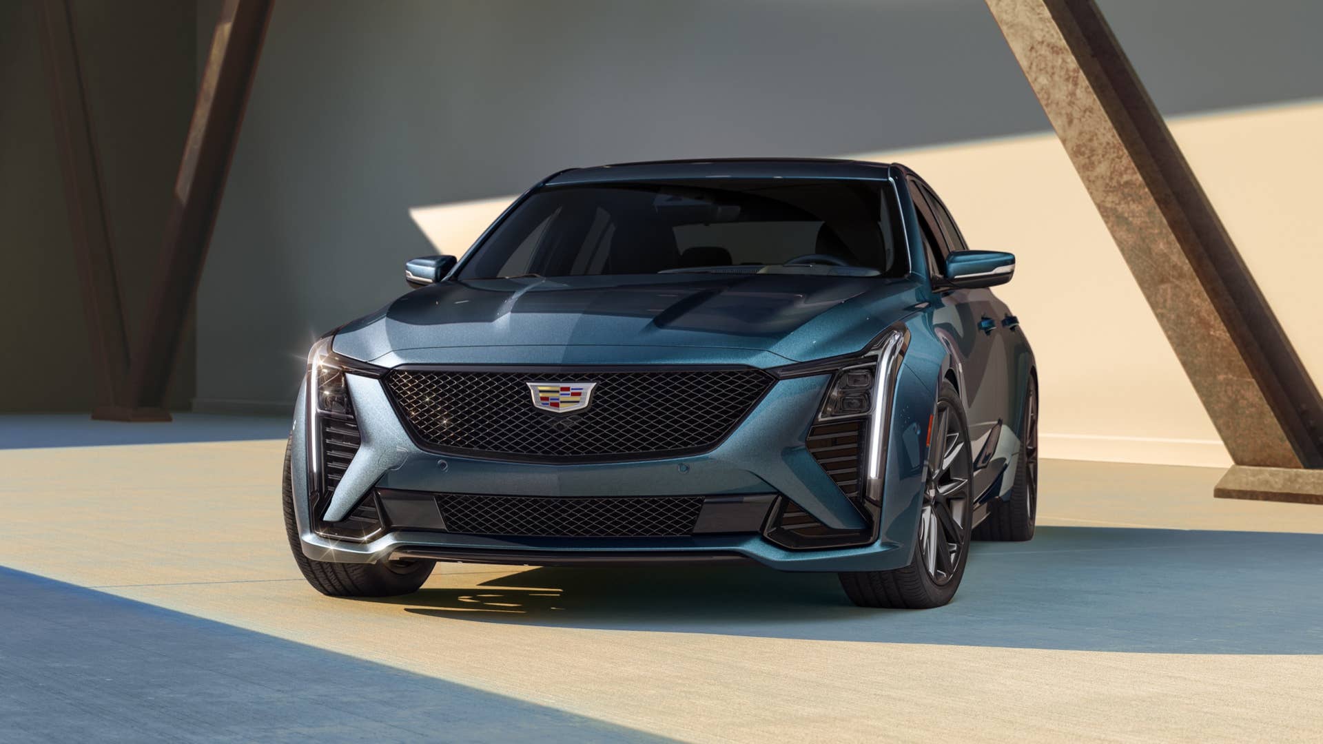 2025-2026 Cadillac CT5 blue front angled view
