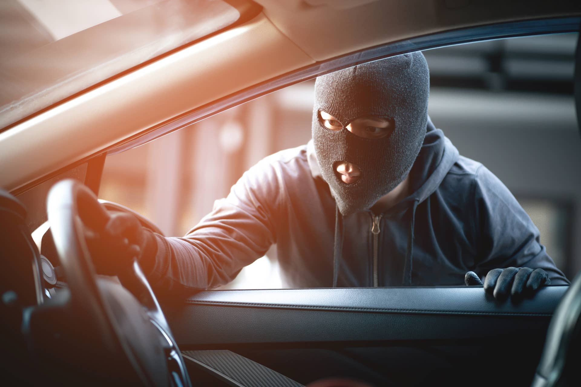 Car thief fleeing from police