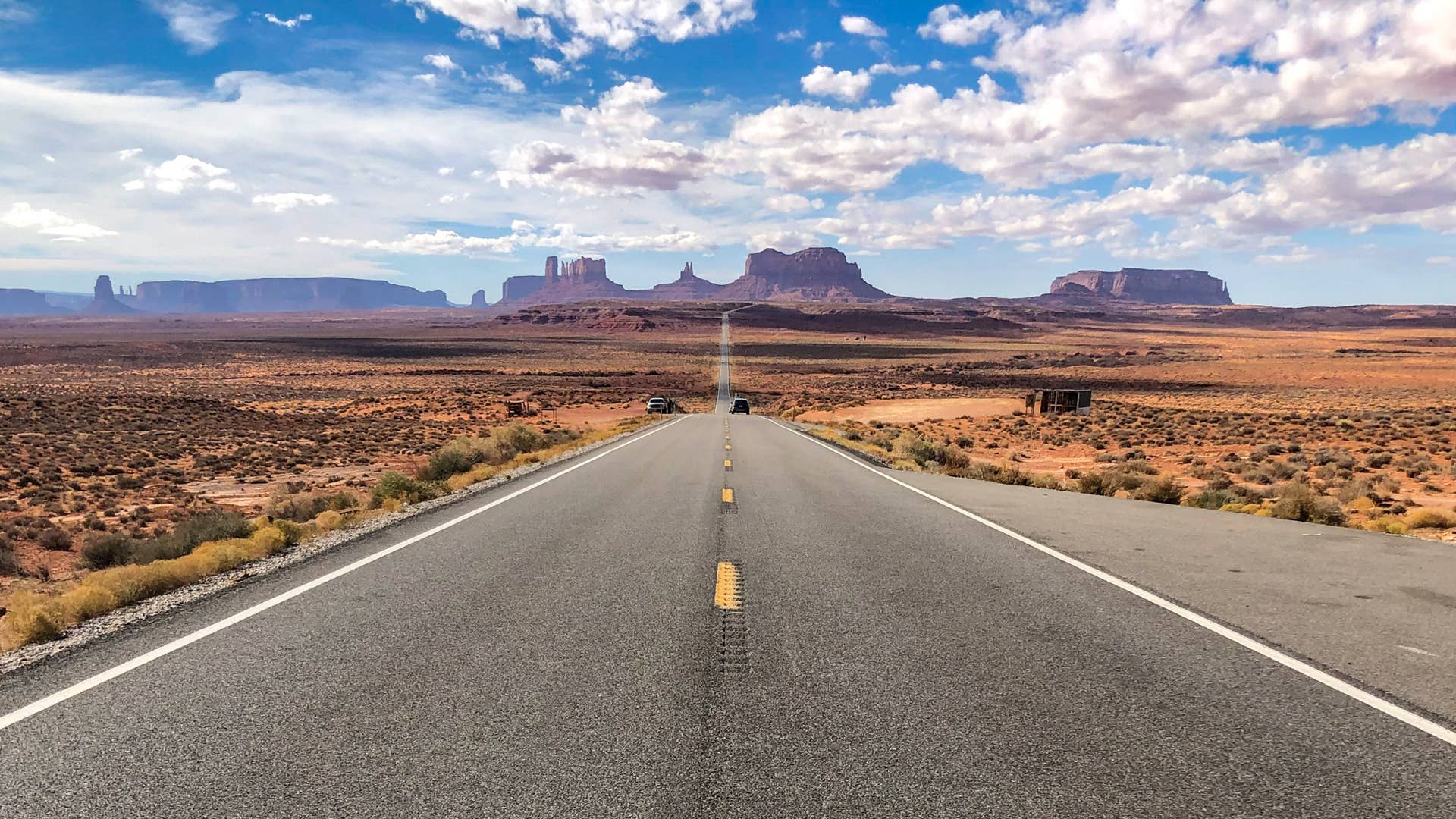 Scenic views of Monument Valley.