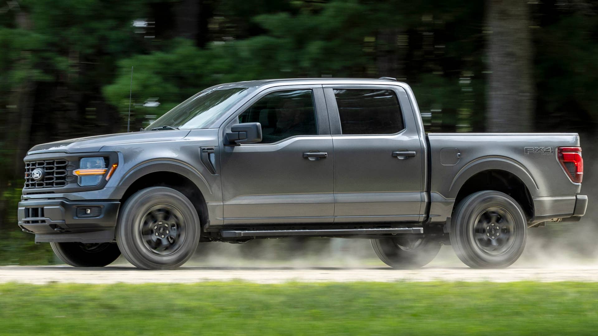 2024 Ford F-150 preproduction model shown with optional equipment. Available early 2024. Actual production vehicle may vary. Professional driver on closed course. Always consult the Owner’s Manual before off-road driving, know your terrain and trail difficult, and use appropriate safety gear.