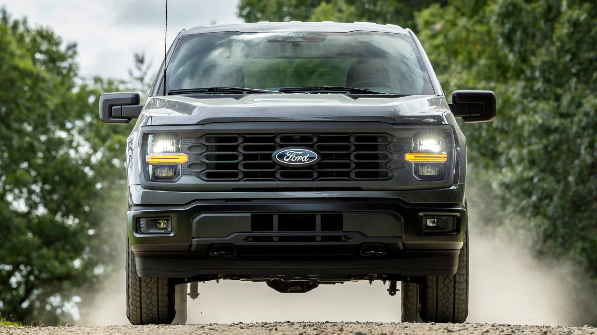2024 Ford F-150 preproduction model shown with optional equipment. Available early 2024. Actual production vehicle may vary. Professional driver on closed course. Always consult the Owner’s Manual before off-road driving, know your terrain and trail difficult, and use appropriate safety gear.
