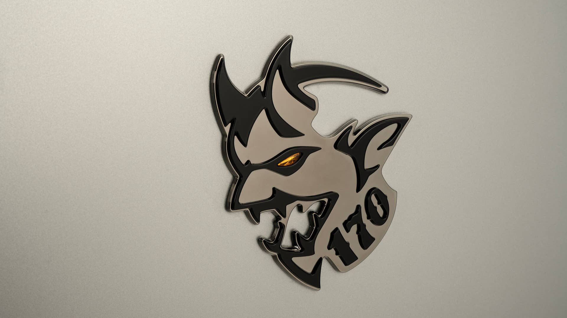 The 2023 Dodge Challenger SRT Demon 170 badging reimagines the original Demon badge with a “170”-neck tattoo and a new E-85-representative yellow Demon’s eye, decorating the front side fenders.