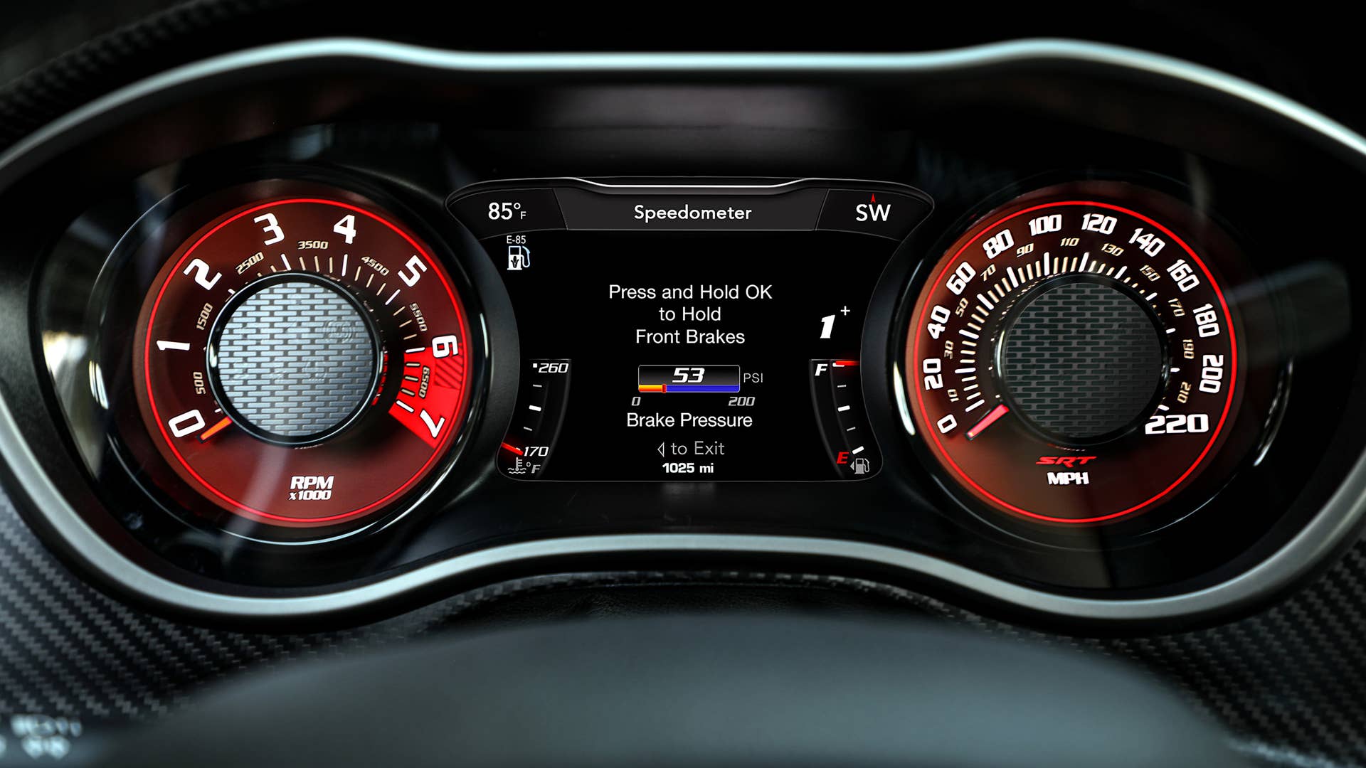 Line Lock feature activated in 2023 Dodge Challenger SRT Demon 170 instrument cluster