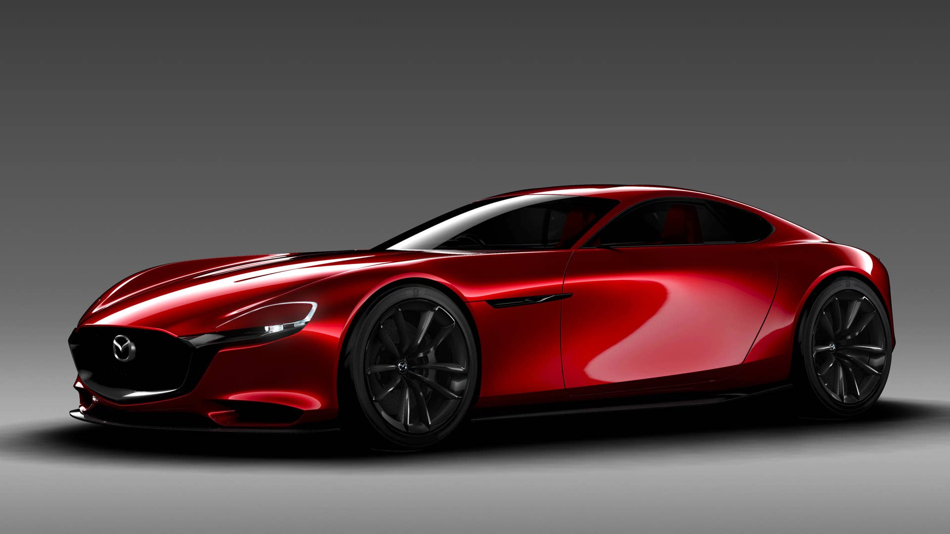 red mazda rx-vision concept gray background