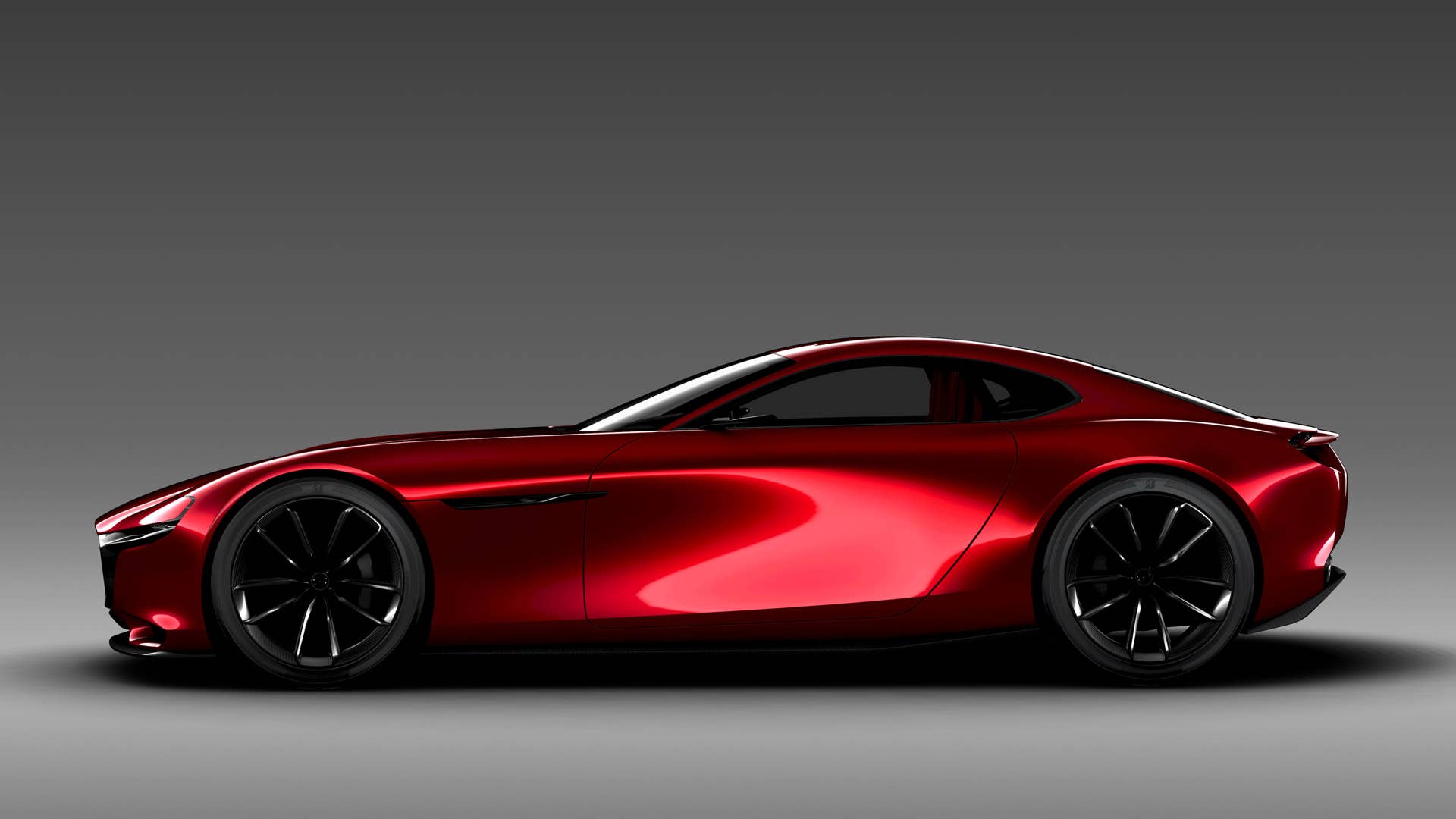 red mazda rx-vision concept profile gray background