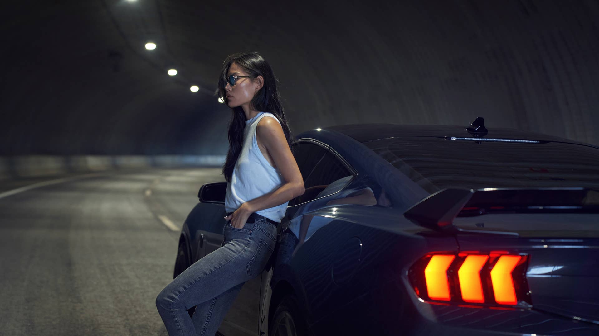 With sinister looks and a specially modified 5.0-liter V8 – the most powerful 5.0-liter V8 ever, projecting 500 horsepower – Dark Horse expands the Mustang lineup and sets a new benchmark for American street and track performance that could only come in a Mustang. Pre-production vehicles shown.