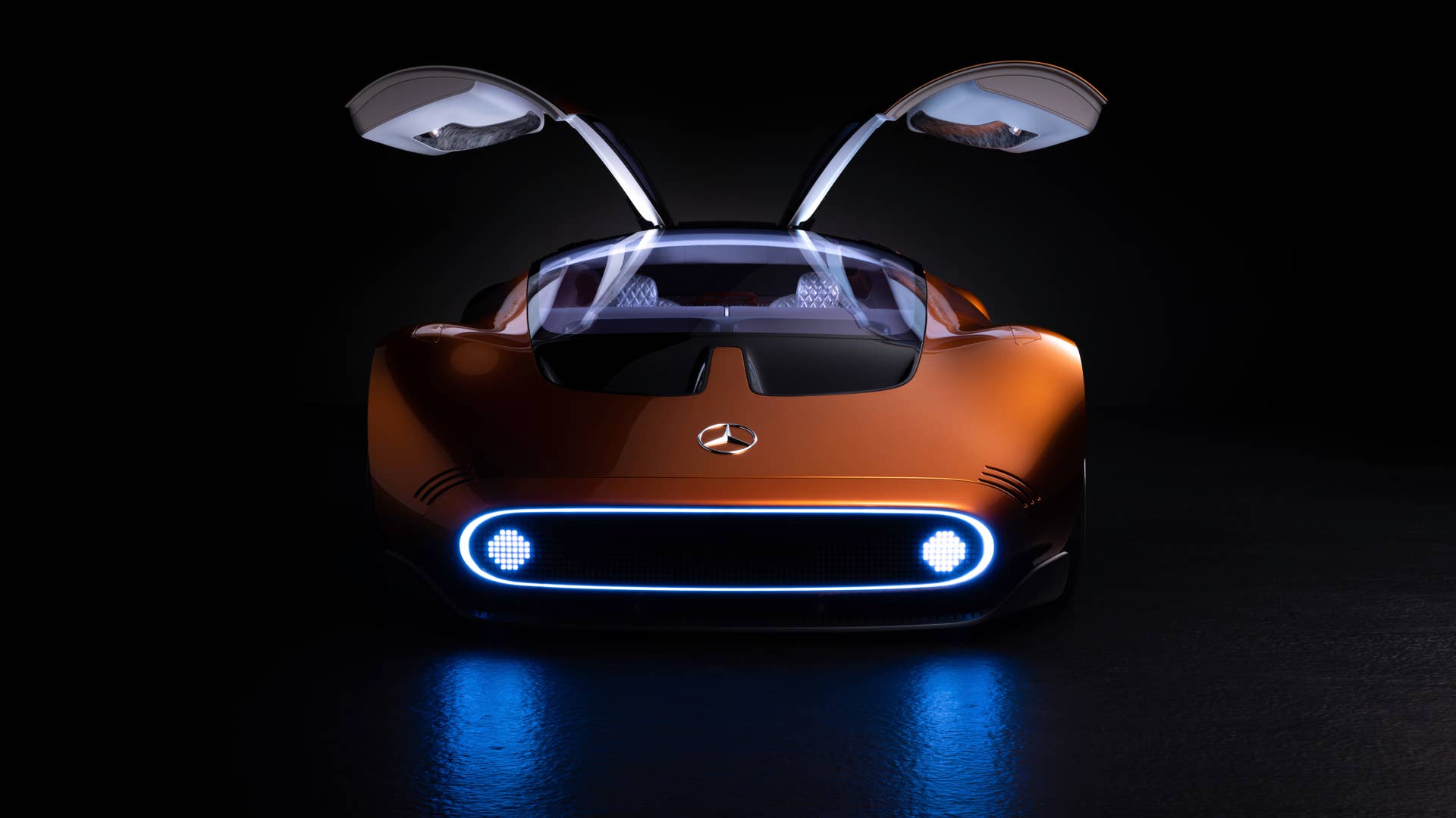 Mit dem Mercedes-Benz Vision One-Eleven präsentiert Mercedes-Benz eine neue Sportwagenstudie, die eine höchst dynamische Formensprache mit innovativer, vollelektrischer Antriebstechnologie kombiniert. // Mercedes-Benz presents a new sports car study. The Vision One-Eleven combines a highly dynamic design language with innovative all-electric powertrain technology.