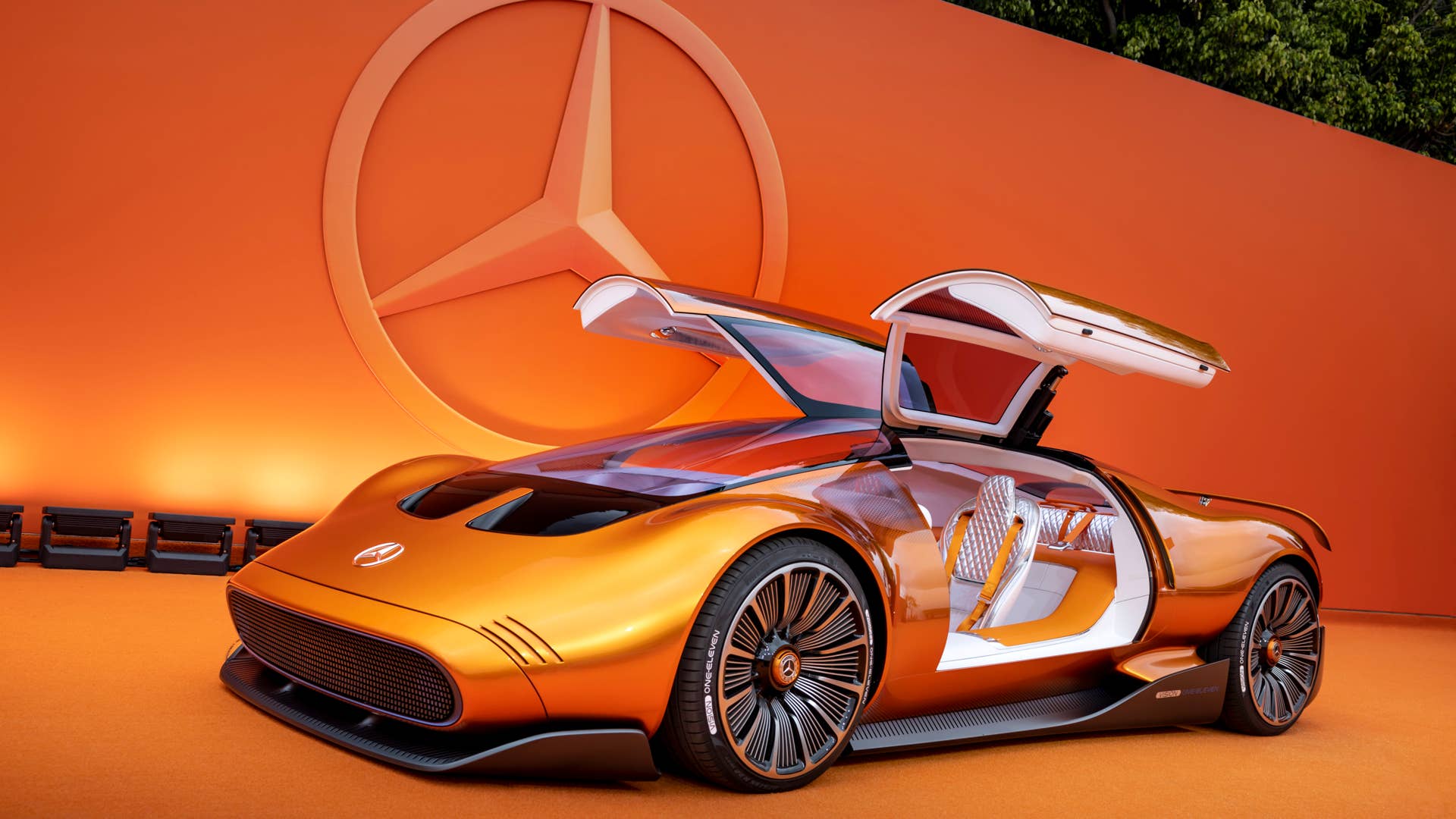 Vision One-Eleven: Mit dem Mercedes-Benz Vision One-Eleven präsentiert Mercedes-Benz eine neue Sportwagenstudie, die eine höchst dynamische Formensprache mit innovativer, vollelektrischer Antriebstechnologie kombiniert. // Mercedes-Benz presents a new sports car study. The Vision One-Eleven combines a highly dynamic design language with innovative all-electric powertrain technology.