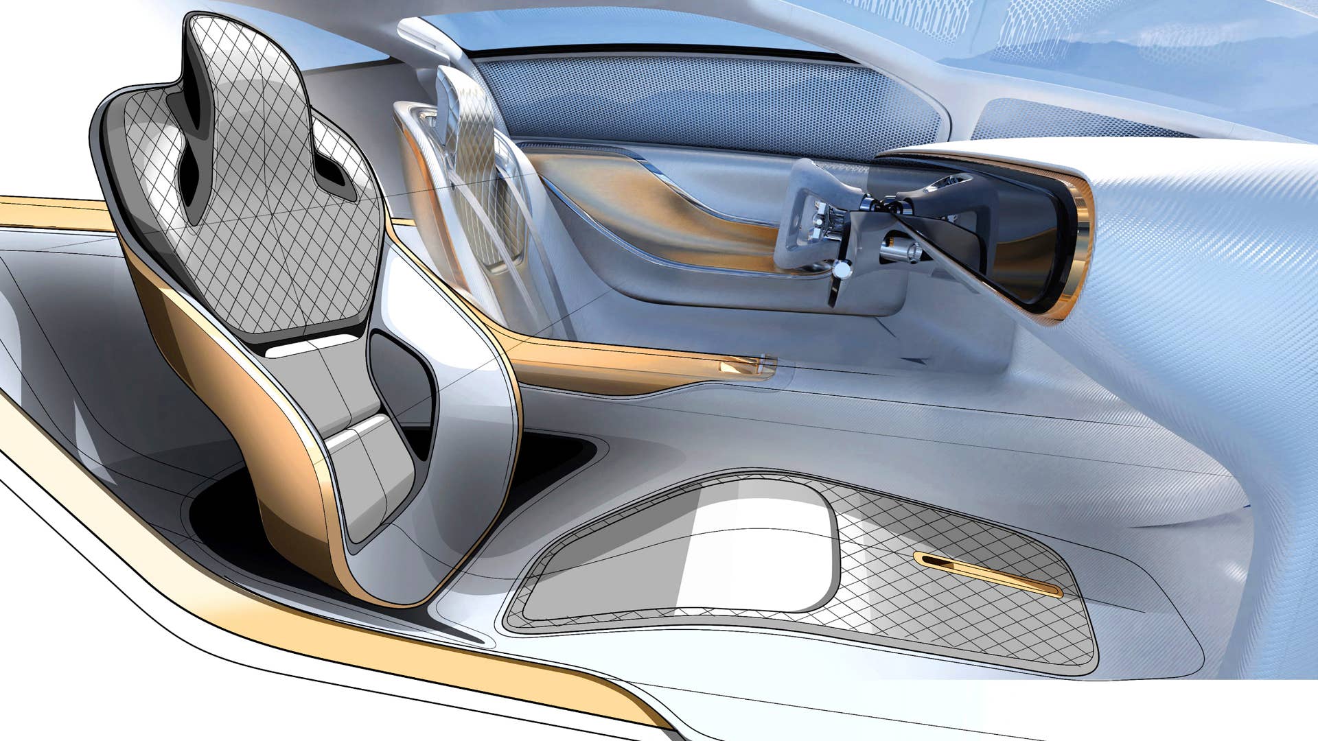 Mercedes-Benz Vision One-Eleven: Progressive Interpretation einer Markenikone der 1970er Jahre, Design Skizze, 2023 // Mercedes-Benz Vision One-Eleven: progressive interpretation of a 70s brand icon, Design sketch, 2023