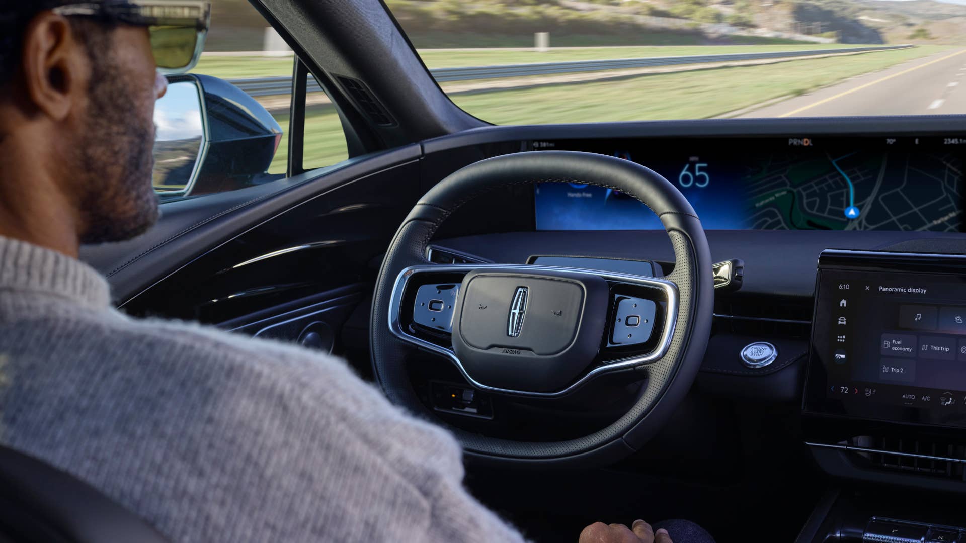 Available hands-free highway driving feature. Requires Lincoln Way® App and modem activation. Driver-assist features are supplemental and do not replace the driver’s attention, judgment and need to control the vehicle. Only remove hands from the steering wheel when in a Hands-Free Blue Zone. Always watch the road and be prepared to resume control of the vehicle. It does not replace safe driving. See Owner’s Manual for details and limitations.