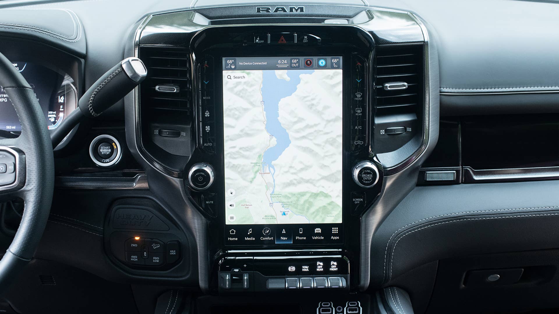 2023 Ram 2500 Heavy Duty Rebel 12-inch Uconnect touchscreen