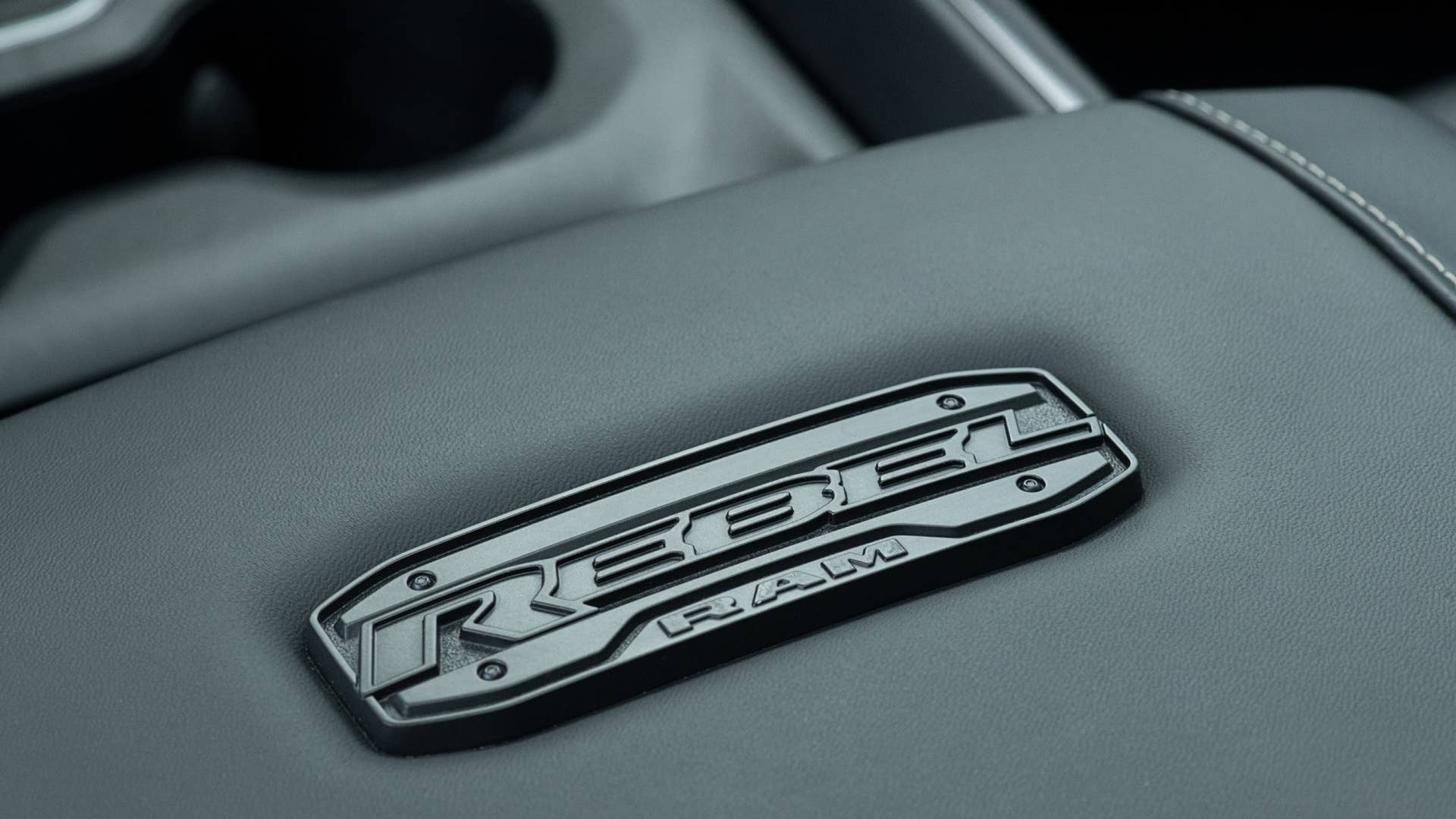 2023 Ram 2500 Heavy Duty Rebel center console badge