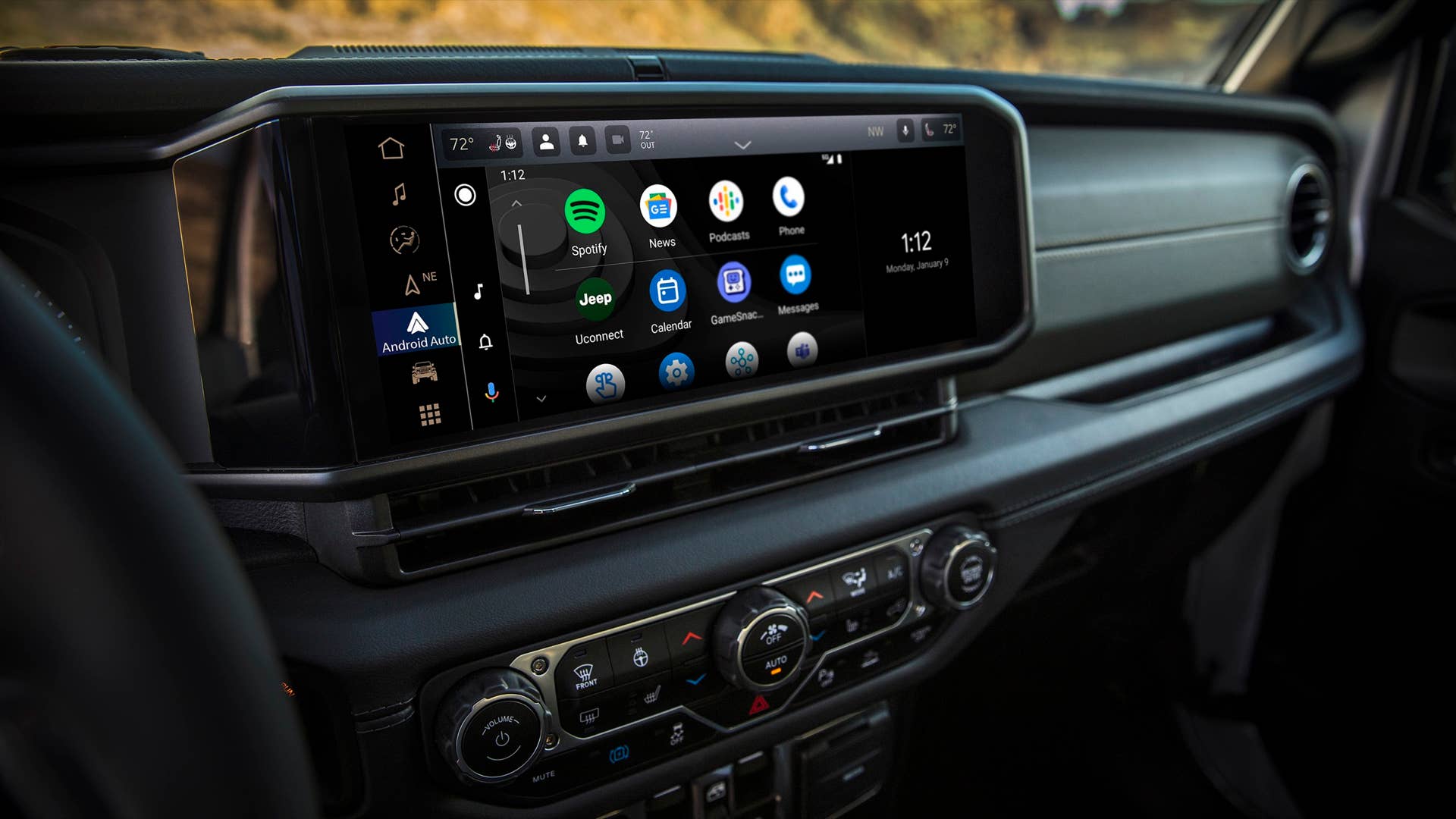New 2024 Jeep® Wrangler High Altitude 4xe with all-new instrument panel featuring Uconnect 5 system with best-in-class 12.3-inch touchscreen radio