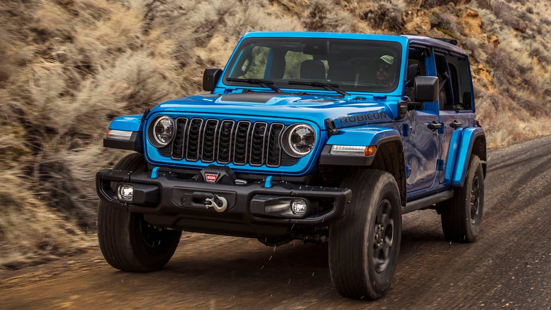 New 2024 Jeep® Wrangler Rubicon X 4xe with available factory-installed 8,000-lb.-capacity Warn winch