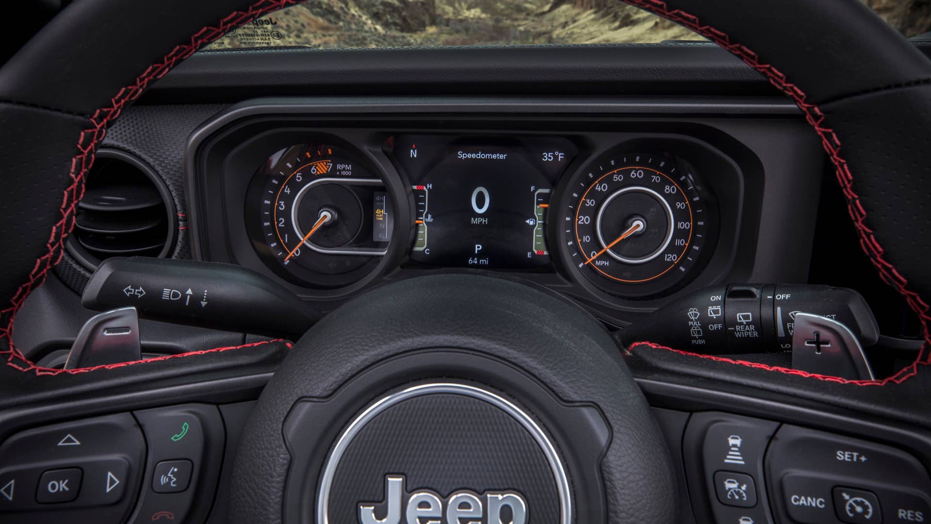 New 2024 Jeep® Wrangler Rubicon 392 featuring standard sport steering wheel with shift paddles