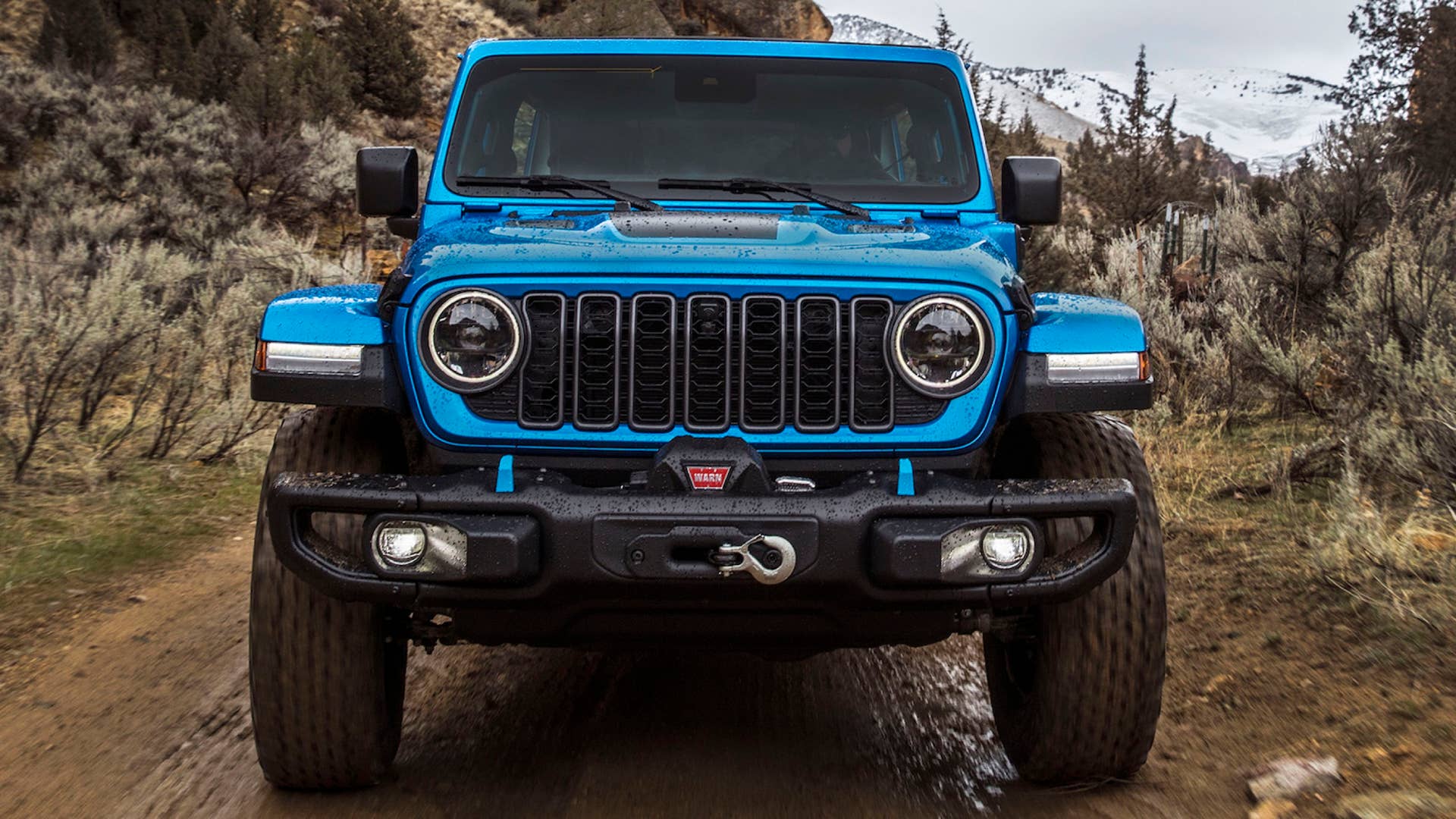 New 2024 Jeep® Wrangler Rubicon X 4xe with available factory-installed 8,000-lb.-capacity Warn winch