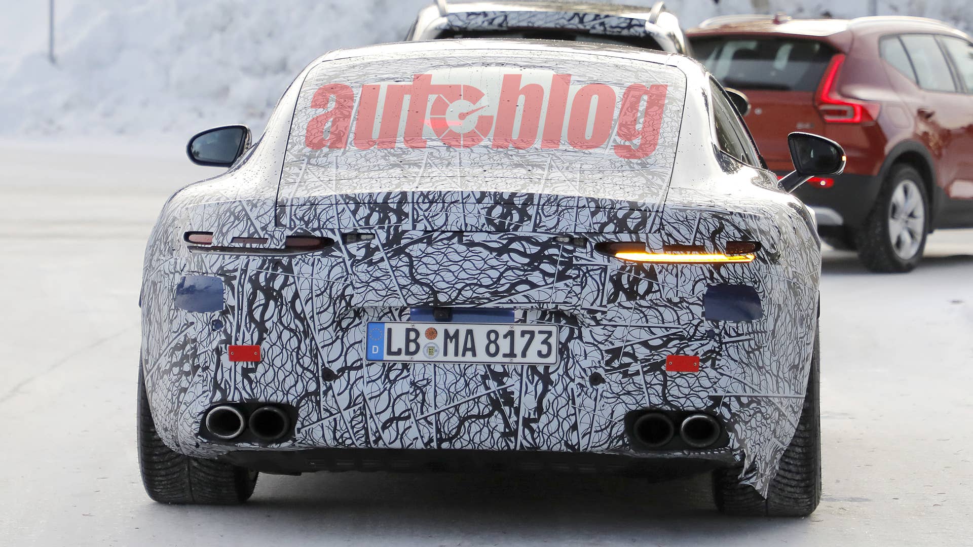 Spy shot of secretly tested future car