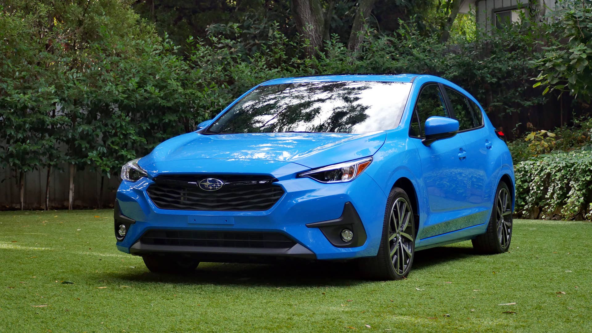 2026 Subaru Impreza Hatchback Sport blue front angled view