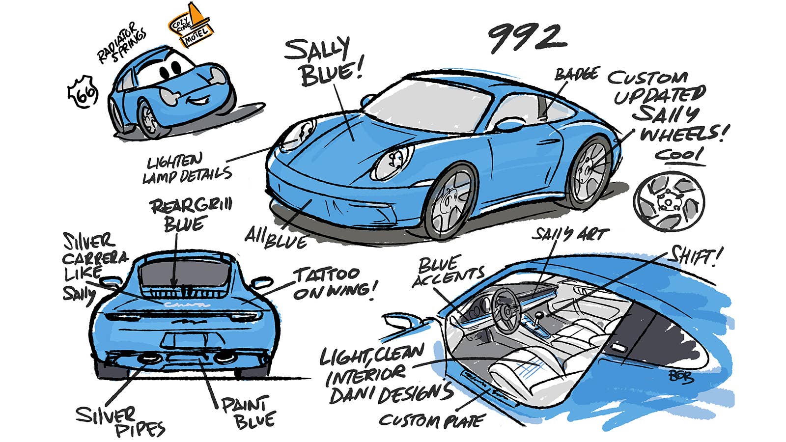 Sally 911 special edition sketch by Bob Pauley