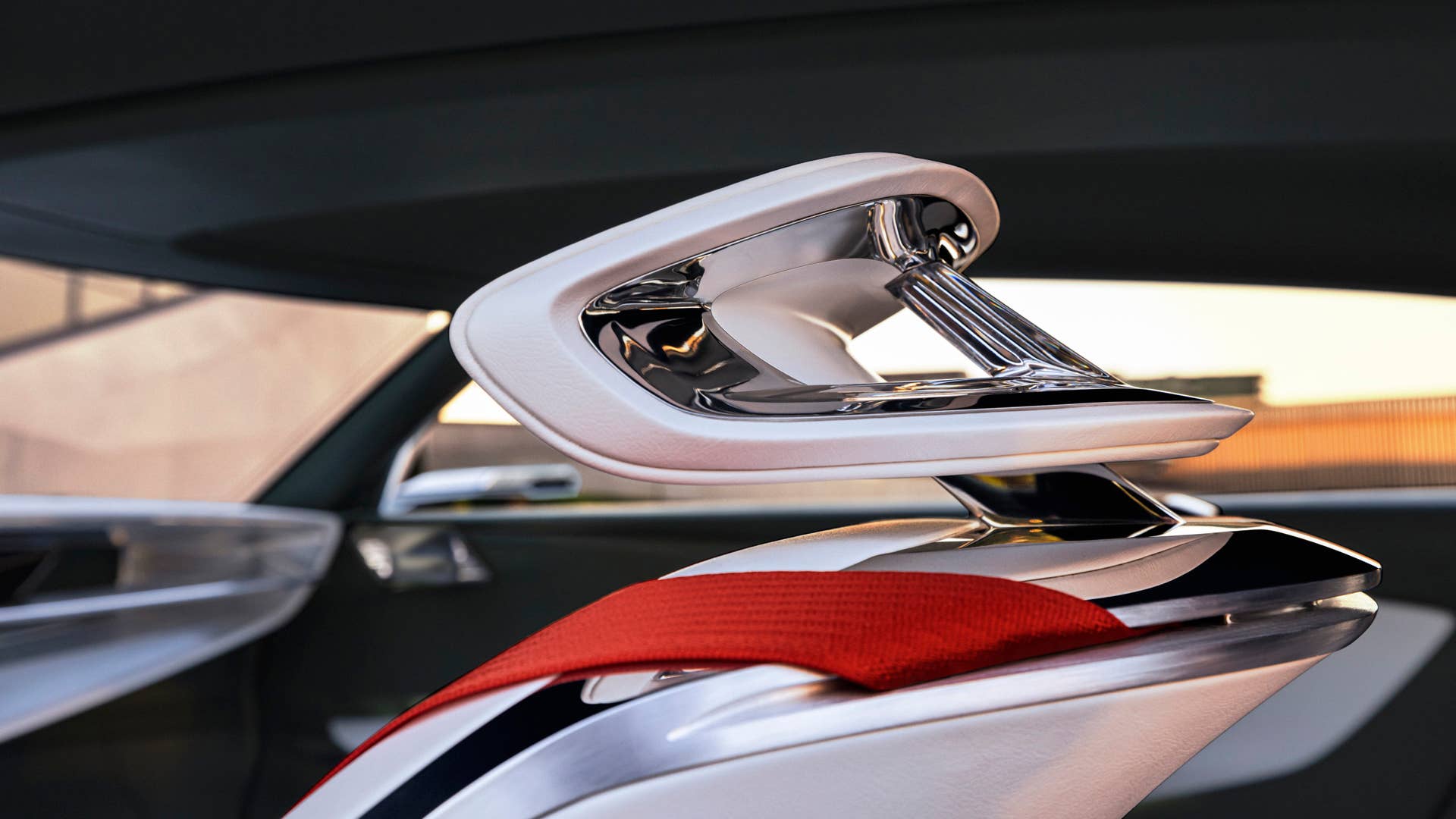 The Buick Wildcat EV concept features cantilevered headrests that appear to be floating.