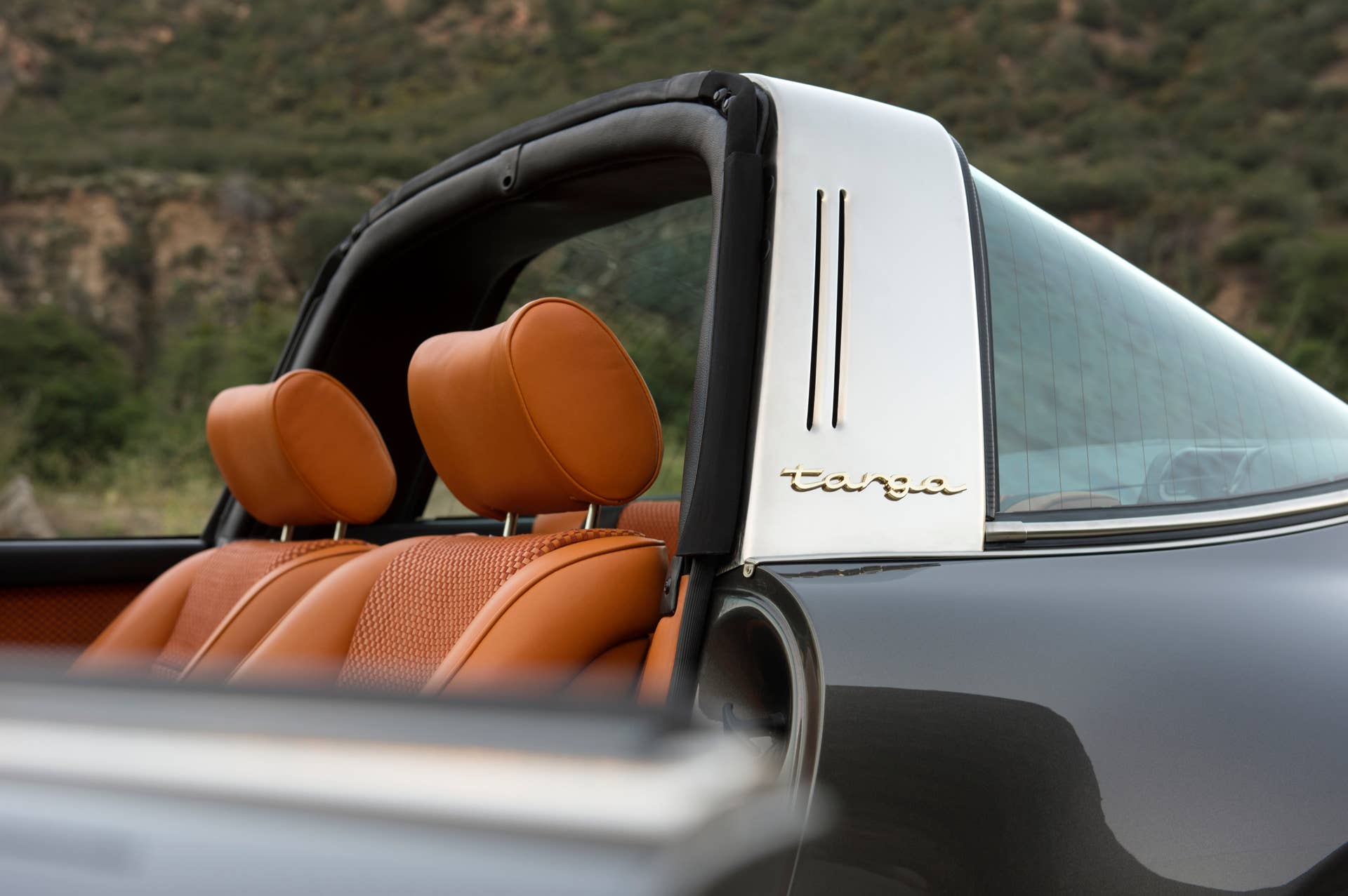 porsche 911 targa 4.0 restored by singer targa hoop detail