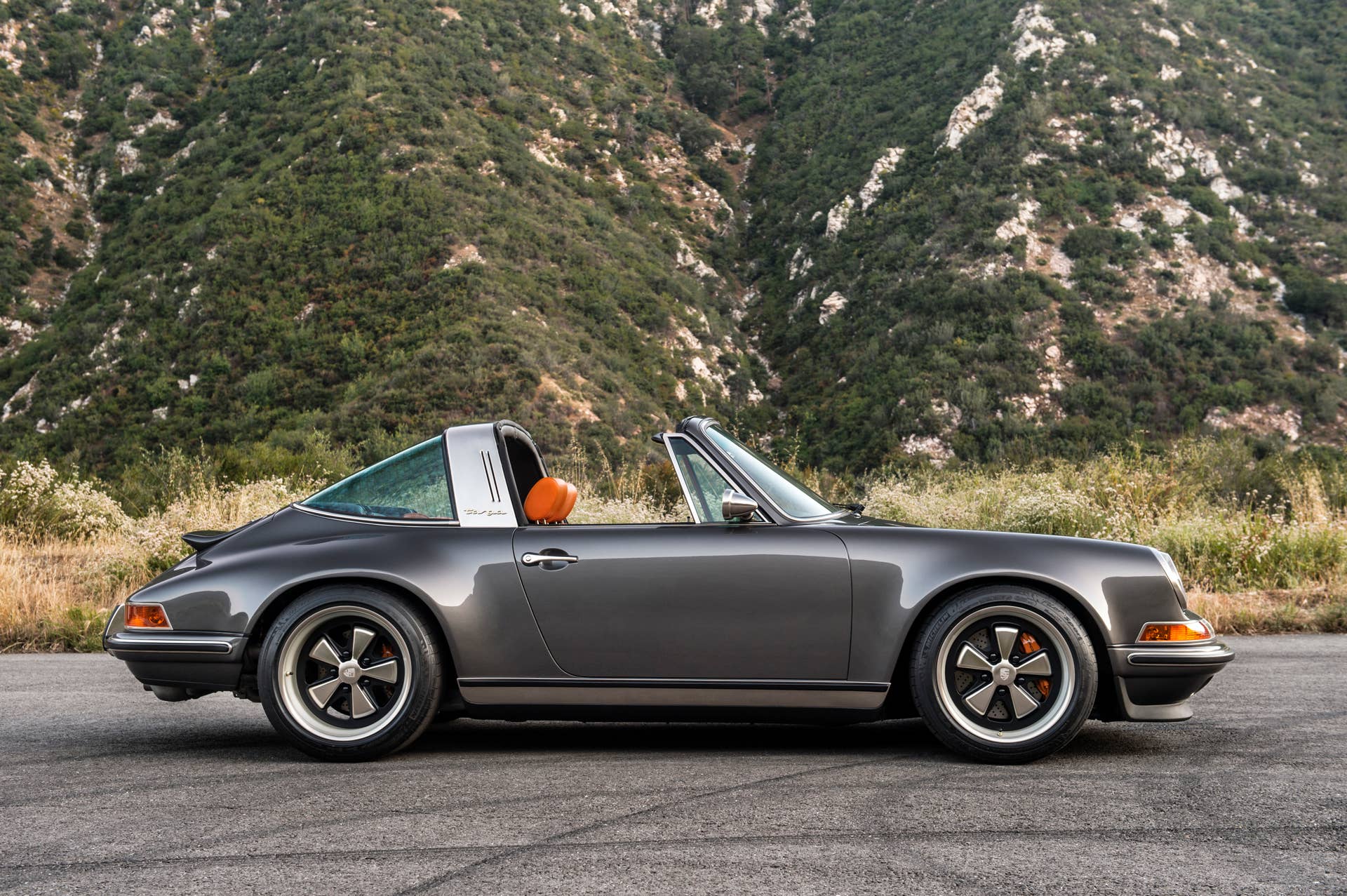 porsche 911 targa 4.0 restored by singer gray profile