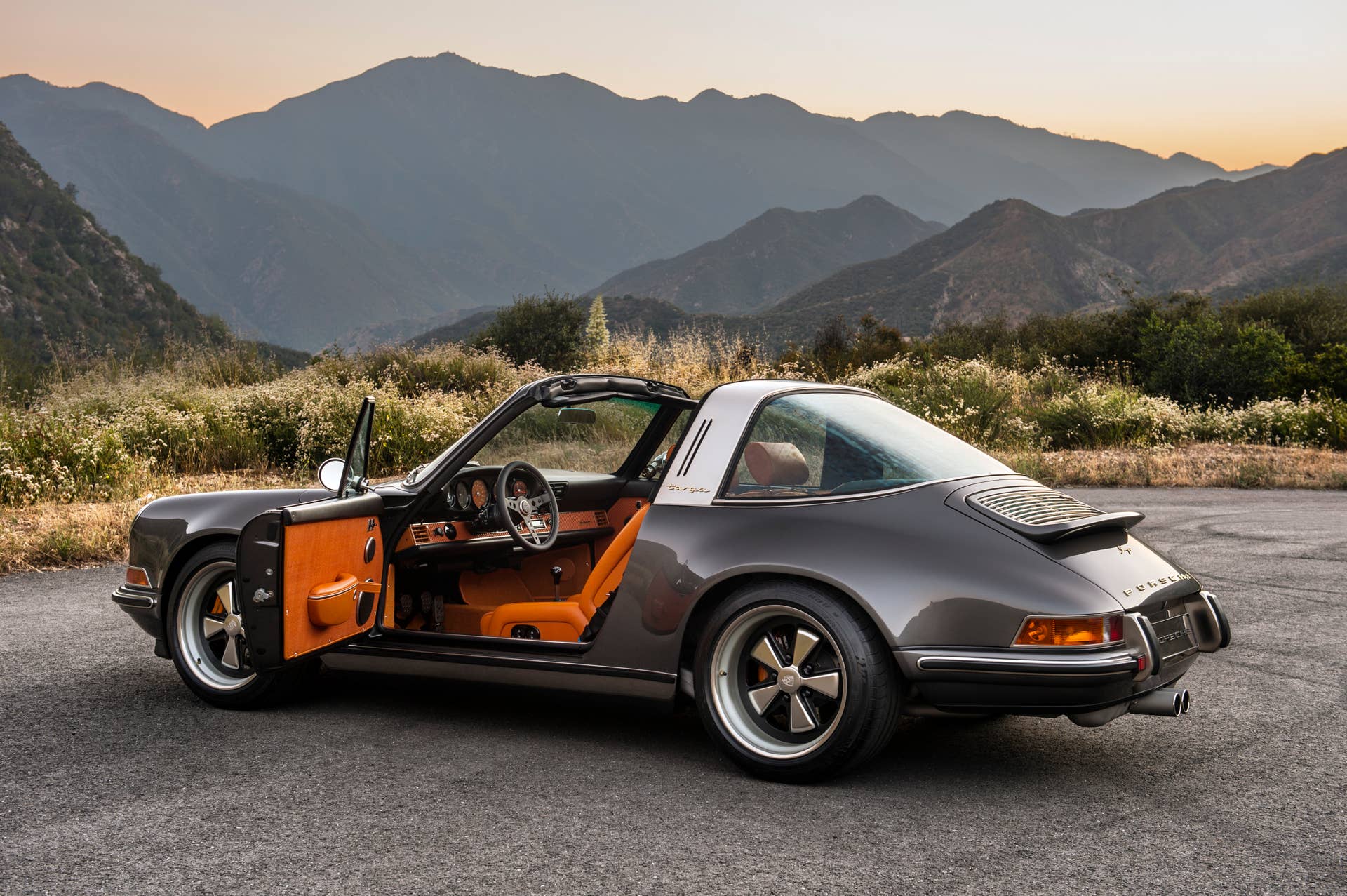 porsche 911 targa 4.0 restored by singer rear side door open
