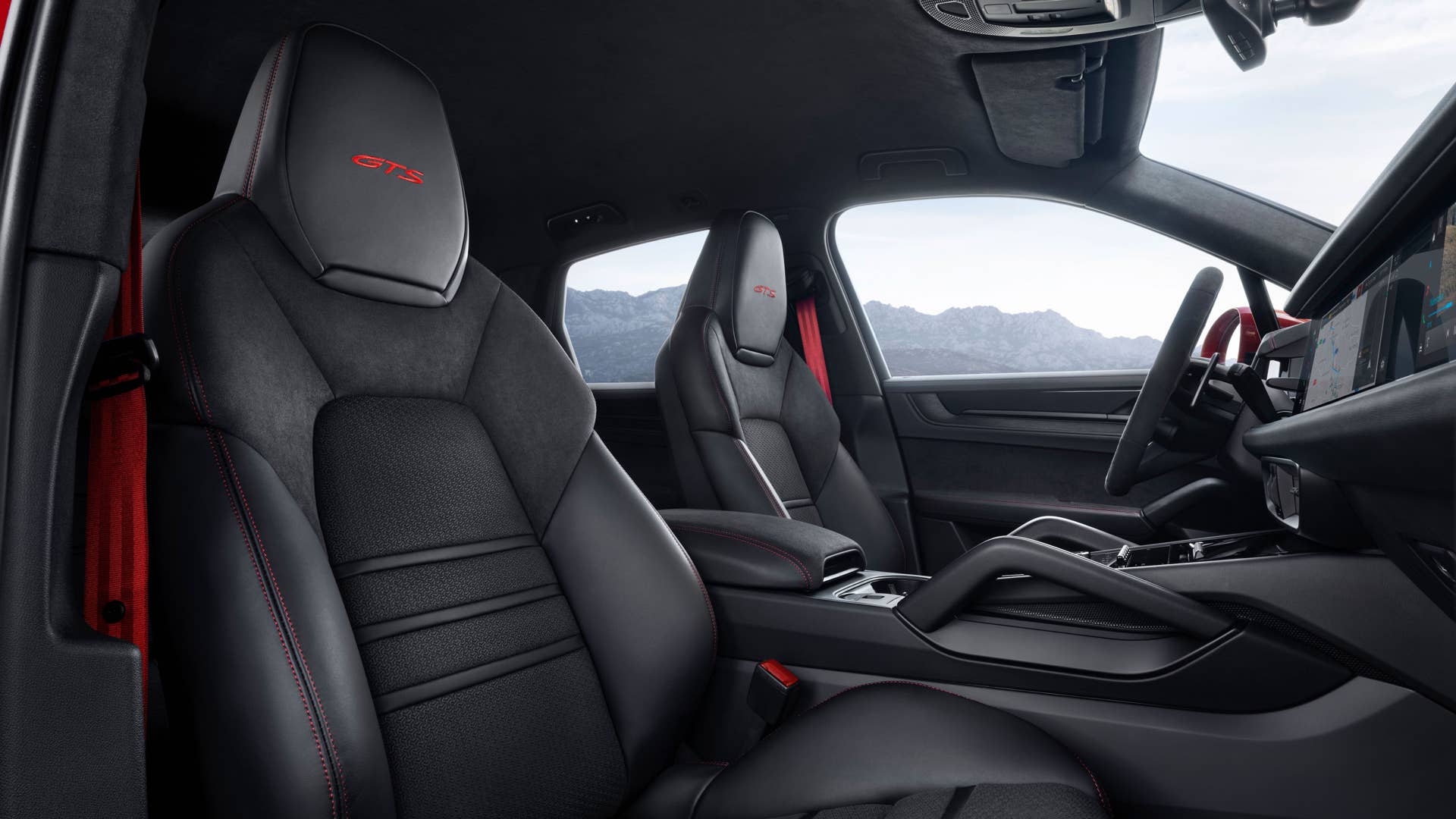2025 Porsche Cayenne GTS black interior front seats