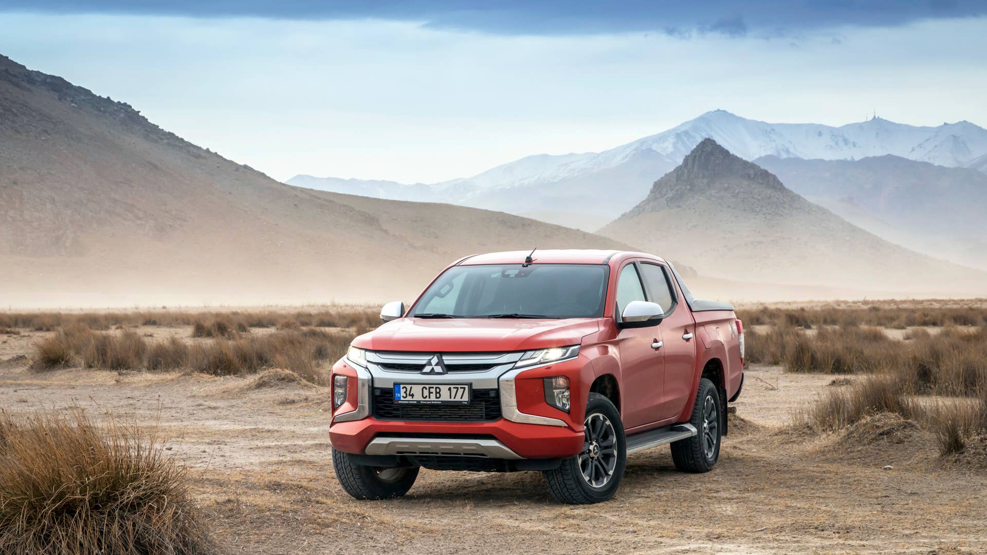 Istanbul, Turkey - January 27 2021 : Mitsubishi L200 is a compact pickup truck produced by Mitsubishi Motors.