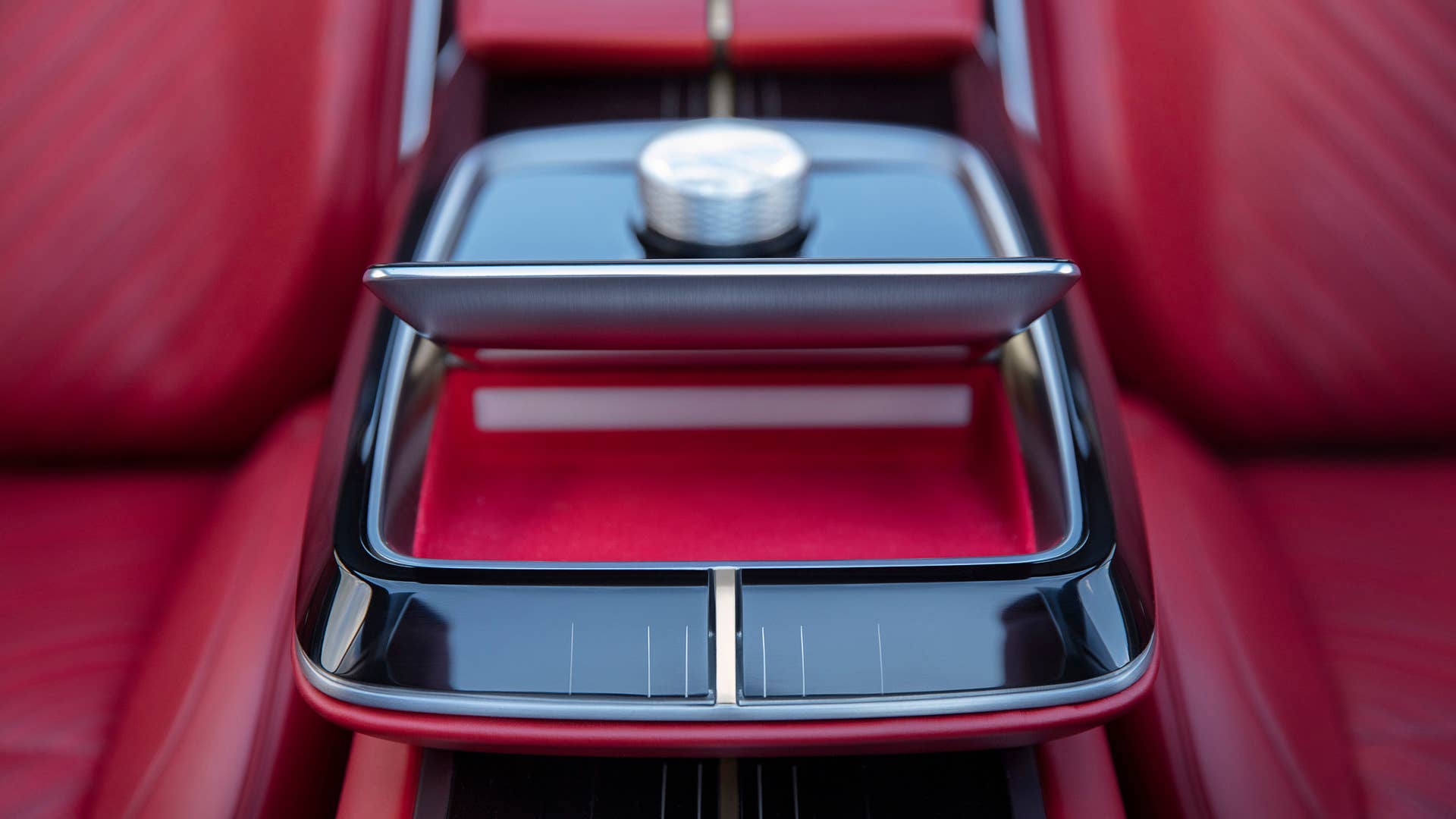Center console of the CELESTIQ show car. Show car images displayed throughout (not for sale).