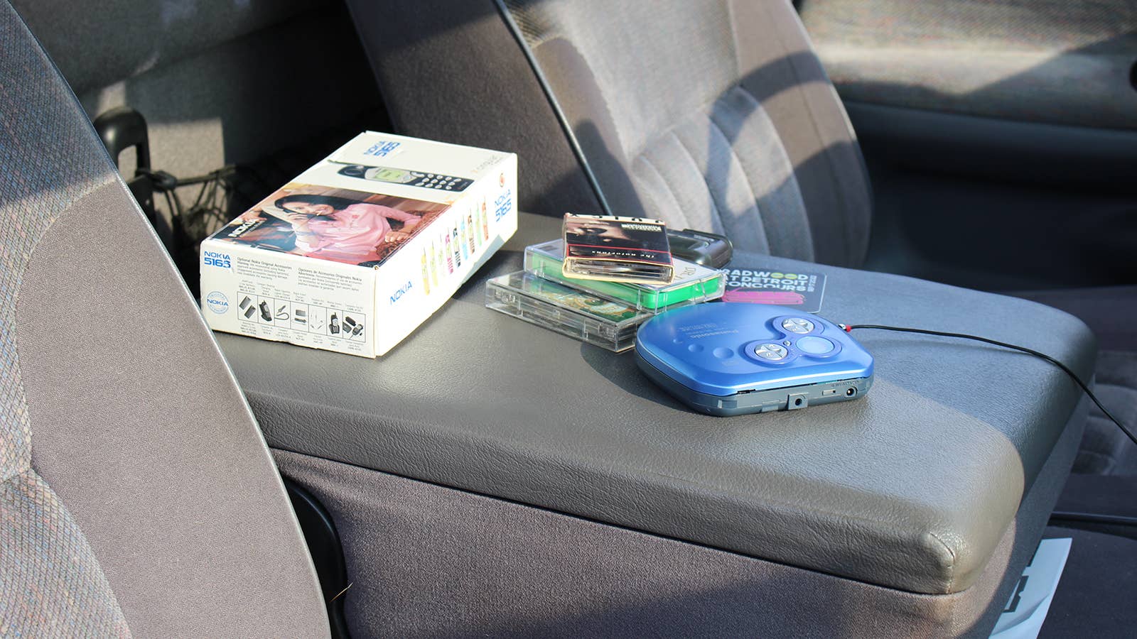 Portable CD player and cell phone box