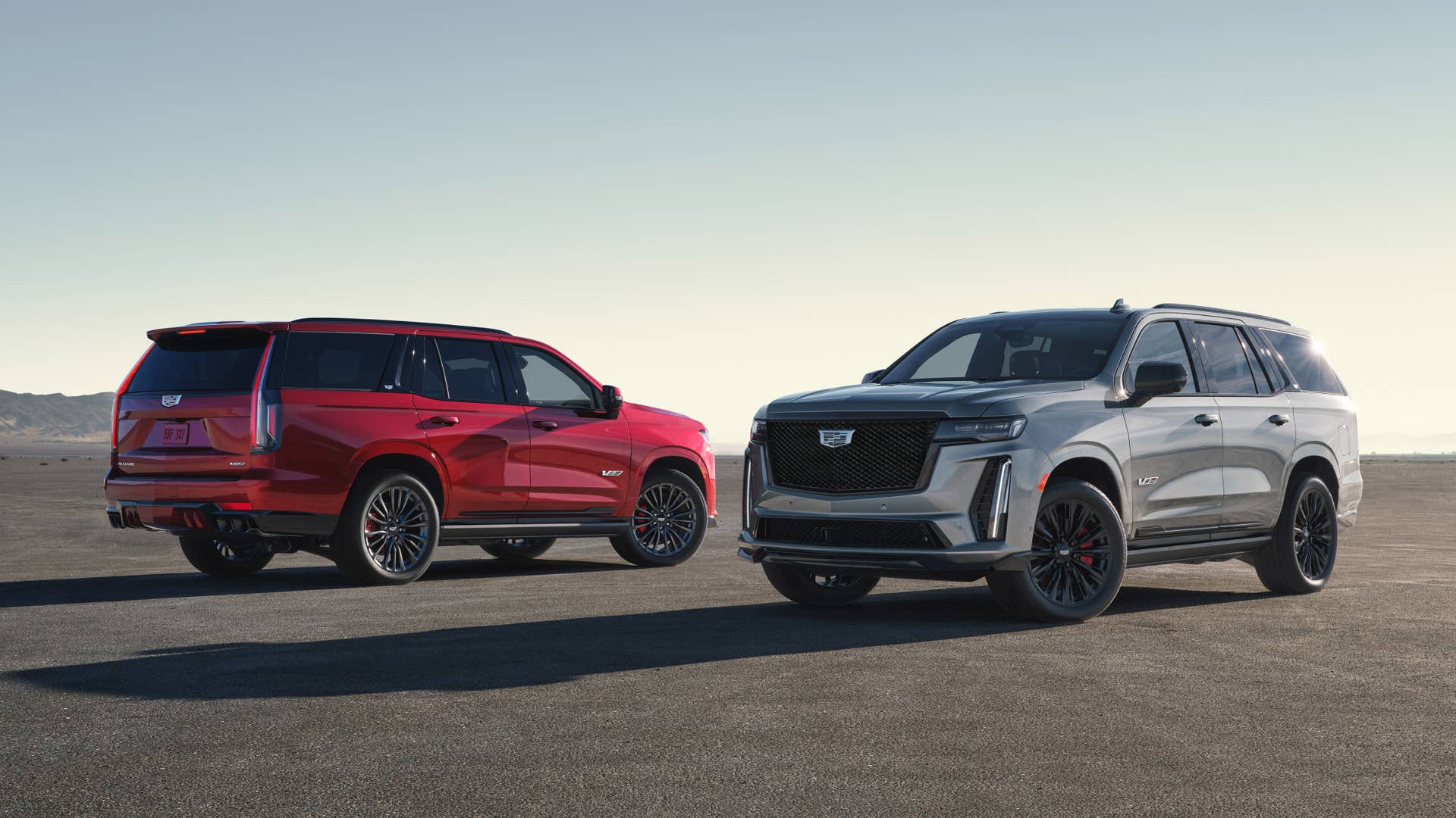 The 2023 Cadillac Escalade will be the first SUV to don the high-performance V-Series badge. Preproduction model shown. Actual production model will vary. Escalade-V availability will be announced spring 2022.
