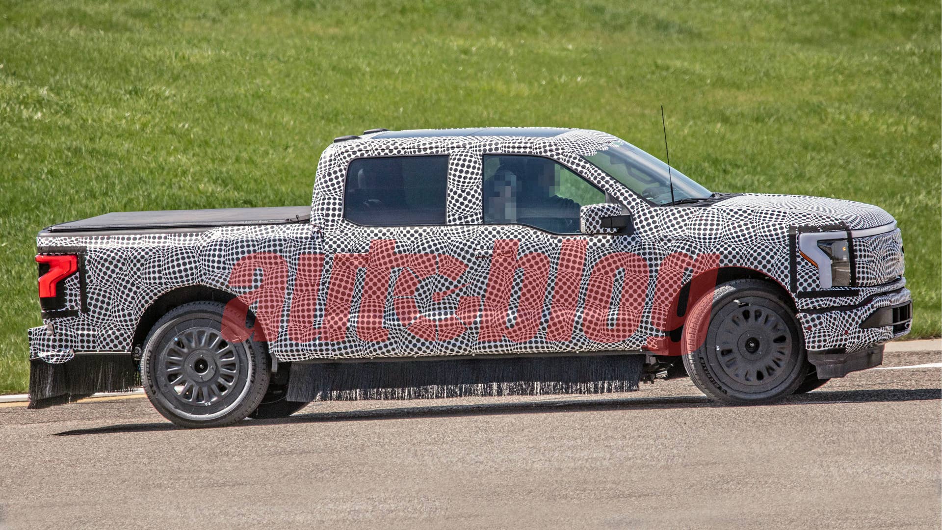 Hub Motor Ford F-150 Lightning Mule Spy Photo on a test drive.