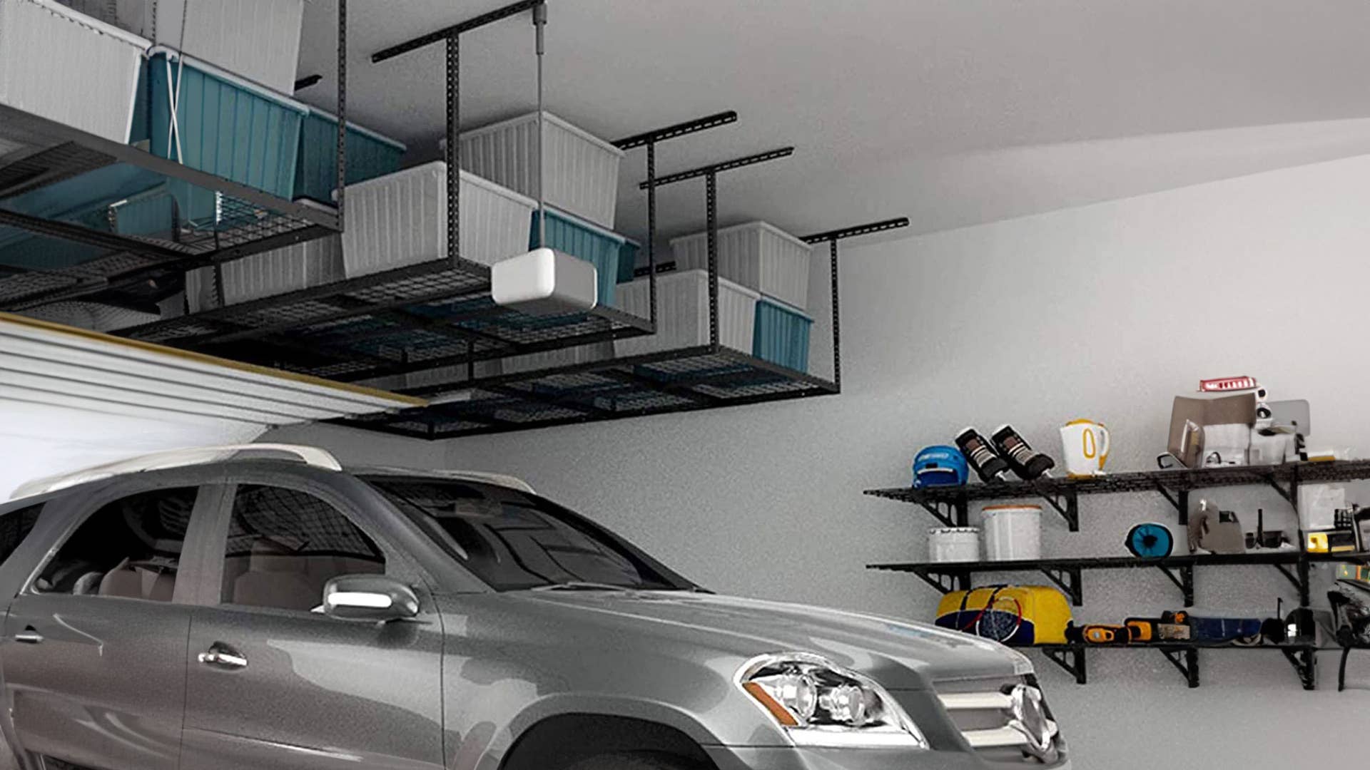 Organize your garage with this overhead storage rack, 39% off today at ...